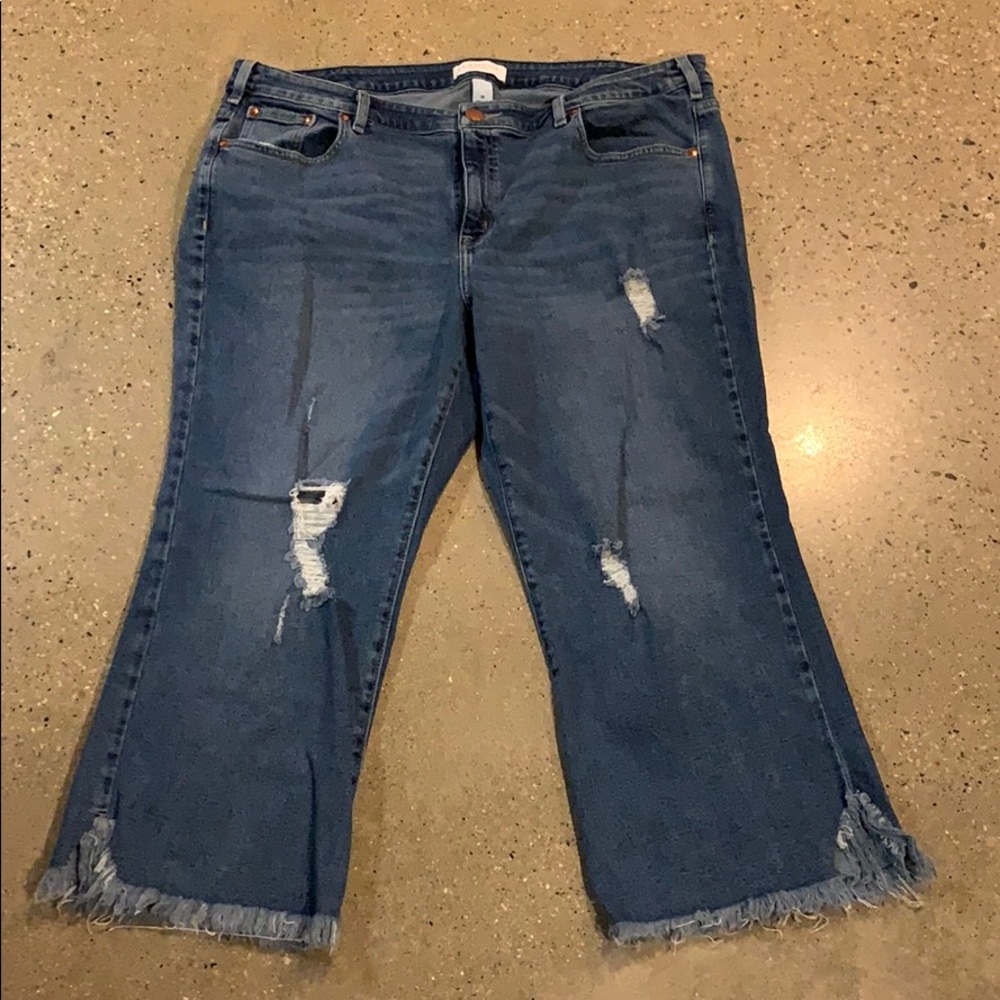 COPY - Distressed Blue Denim Girlfriend Jeans